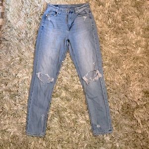 Distress Mom Jeans from American eagle light blue size 0